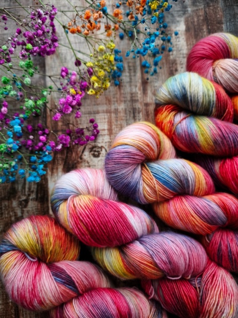 ręcznie barwione merino